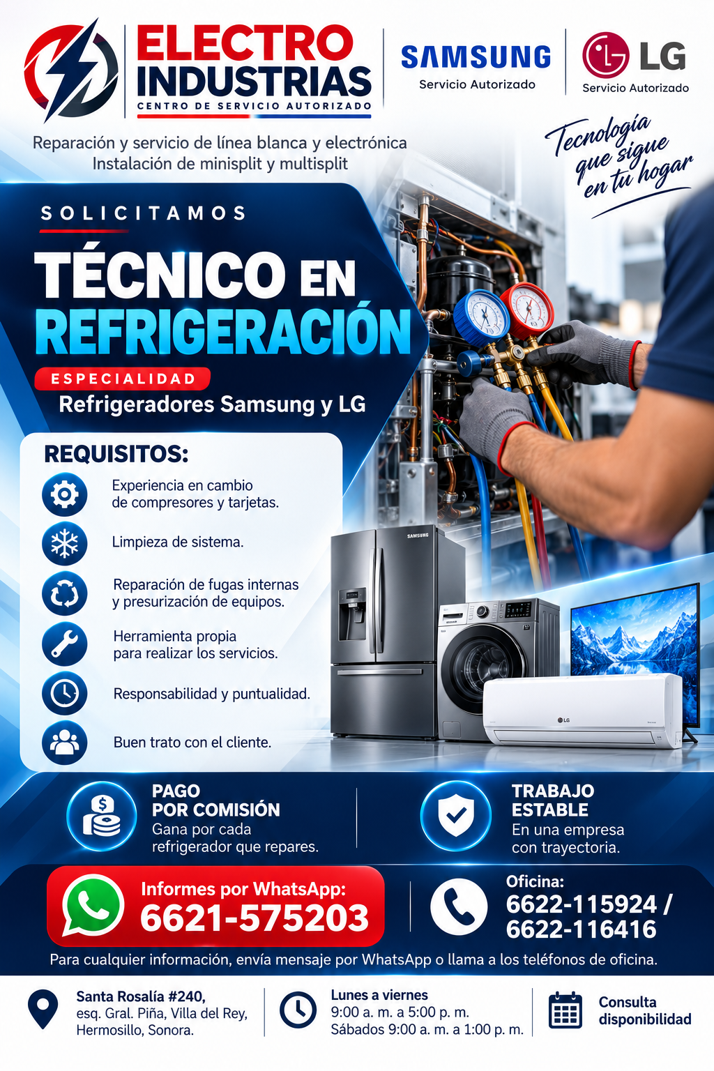 Flyer renovado: Técnico en refrigeración